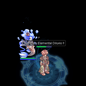 Анимация навыка «Призыв стихийного духа Дилувио»